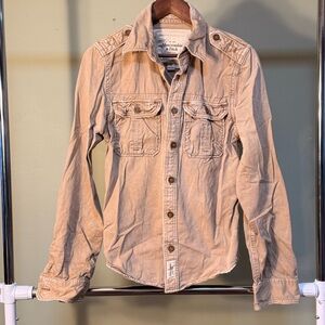 Y2K Abercrombie & Fitch Tan Utility Shirt